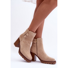 Botas Tacón Ante Beige Makeline 5