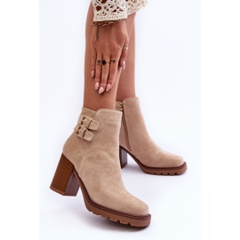 Botas Tacón Ante Beige Makeline 6
