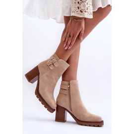 Botas Tacón Ante Beige Makeline 7