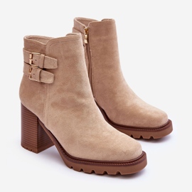 Botas Tacón Ante Beige Makeline 2