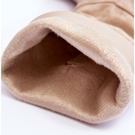 Botas Virdana de ante beige con tacones enormes 6