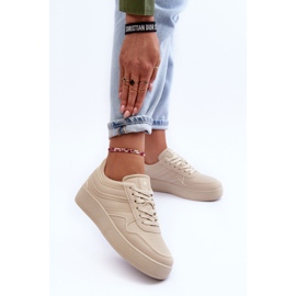 PE1 Zapatillas Deportivas Mujer Beige con Plataforma Pudina 5