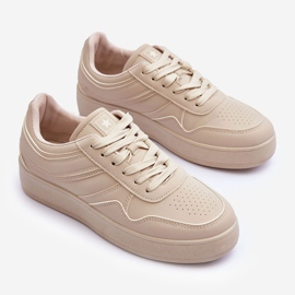 PE1 Zapatillas Deportivas Mujer Beige con Plataforma Pudina 2