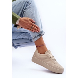 PE1 Zapatillas Deportivas Mujer Beige con Plataforma Pudina 9