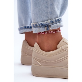 PE1 Zapatillas Deportivas Mujer Beige con Plataforma Pudina 6