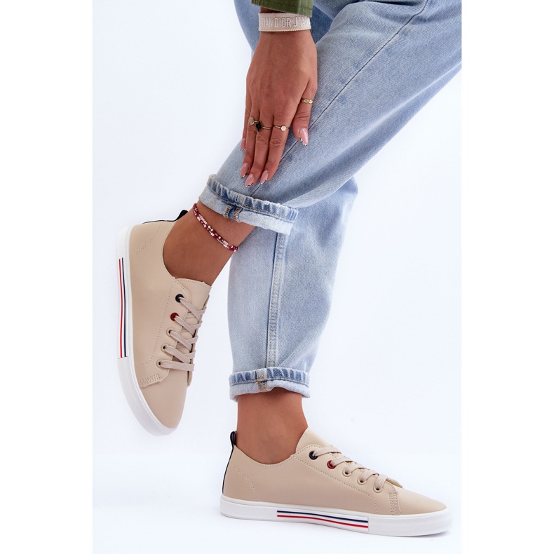 PE1 Deportivas Mujer Piel Beige Mosaia 2