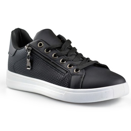 Deportivas negras con cremallera decorativa. negro 2