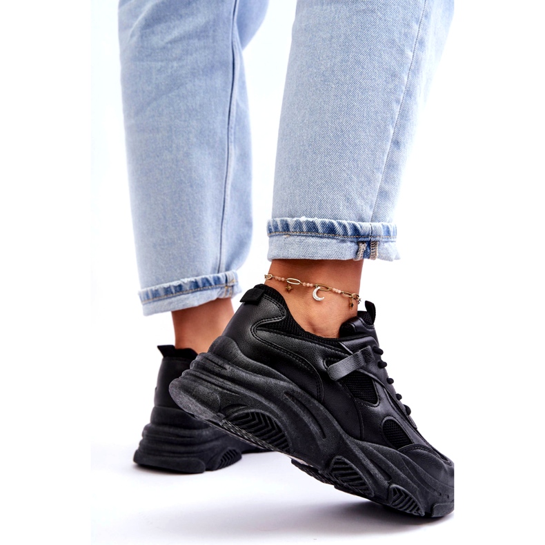 PA1 Zapatillas De Mujer Con Plataforma Gruesa Negro Agnenia 3