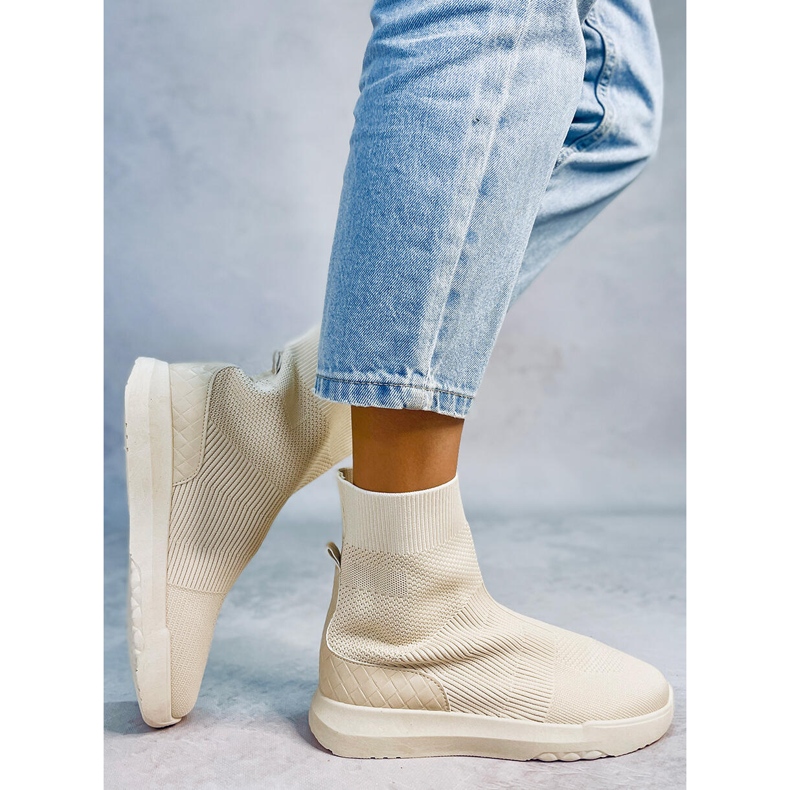 Ervin Beige calcetín zapatillas altas 1 Ervin Beige calcetín zapatillas altas 1