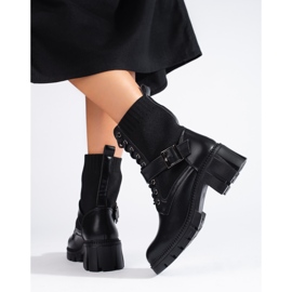 Bolsos de mujer Shelovet con cordones y parte superior flexible negro 2 Bolsos de mujer Shelovet con cordones y parte superior flexible negro 2