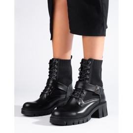 Bolsos de mujer Shelovet con cordones y parte superior flexible negro 3