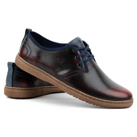 Kampol Zapatos casual hombre piel 22KAM, burdeos negro 7