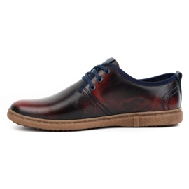 Kampol Zapatos casual hombre piel 22KAM, burdeos negro 1
