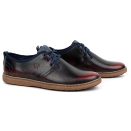 Kampol Zapatos casual hombre piel 22KAM, burdeos negro 3