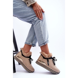 Deportivas Jamari Plataforma Beige Con Pelo 8
