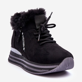 FB3 Zapatos deportivos negros con plataforma Jamarie y piel 1