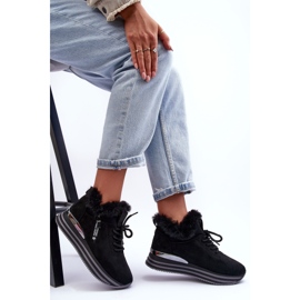 FB3 Zapatos deportivos negros con plataforma Jamarie y piel 4