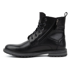 Kampol Botas de piel de invierno para hombre 155KAM, negro 2