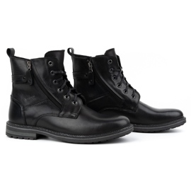Kampol Botas de piel de invierno para hombre 155KAM, negro 4
