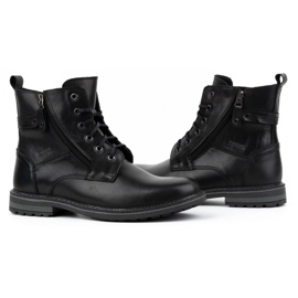 Kampol Botas de piel de invierno para hombre 155KAM, negro 6