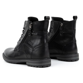 Kampol Botas de piel de invierno para hombre 155KAM, negro 7