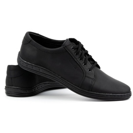 Polbut Zapatos con cordones para hombre en piel 320N, negro 4