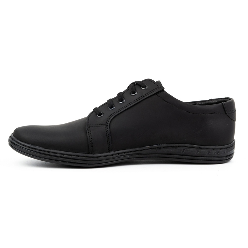Polbut Zapatos con cordones para hombre en piel 320N, negro 1
