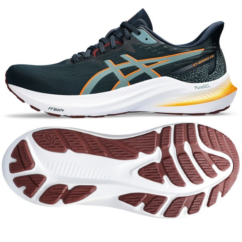 Zapatillas Asics GT-2000 12 M 1011B691 401 Azul Francés verde 1 Zapatillas Asics GT-2000 12 M 1011B691 401 Azul Francés verde 1