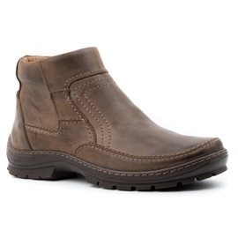 Olivier Botas de piel de invierno para hombre 354MP marrón oscuro 2