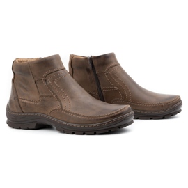 Olivier Botas de piel de invierno para hombre 354MP marrón oscuro 3