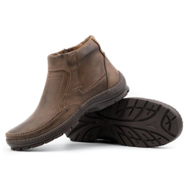 Olivier Botas de piel de invierno para hombre 354MP marrón oscuro 4