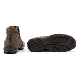 Olivier Botas de piel de invierno para hombre 354MP marrón oscuro 5