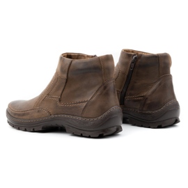 Olivier Botas de piel de invierno para hombre 354MP marrón oscuro 6
