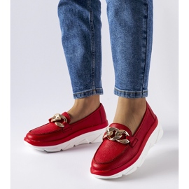 Mocasines rojos con cadena Vinceza 1