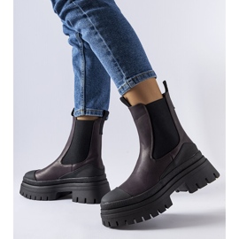 Botines sin cordones enormes en negro y morado de Wexford violeta 2