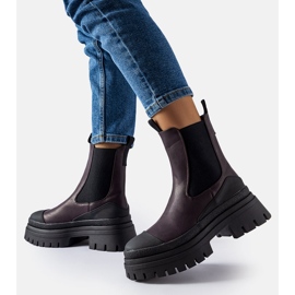 Botines sin cordones enormes en negro y morado de Wexford violeta 3