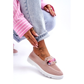 Zapatillas Slip-On Para Mujer Con Adorno, Rosa 3