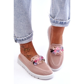 Zapatillas Slip-On Para Mujer Con Adorno, Rosa rosado 1