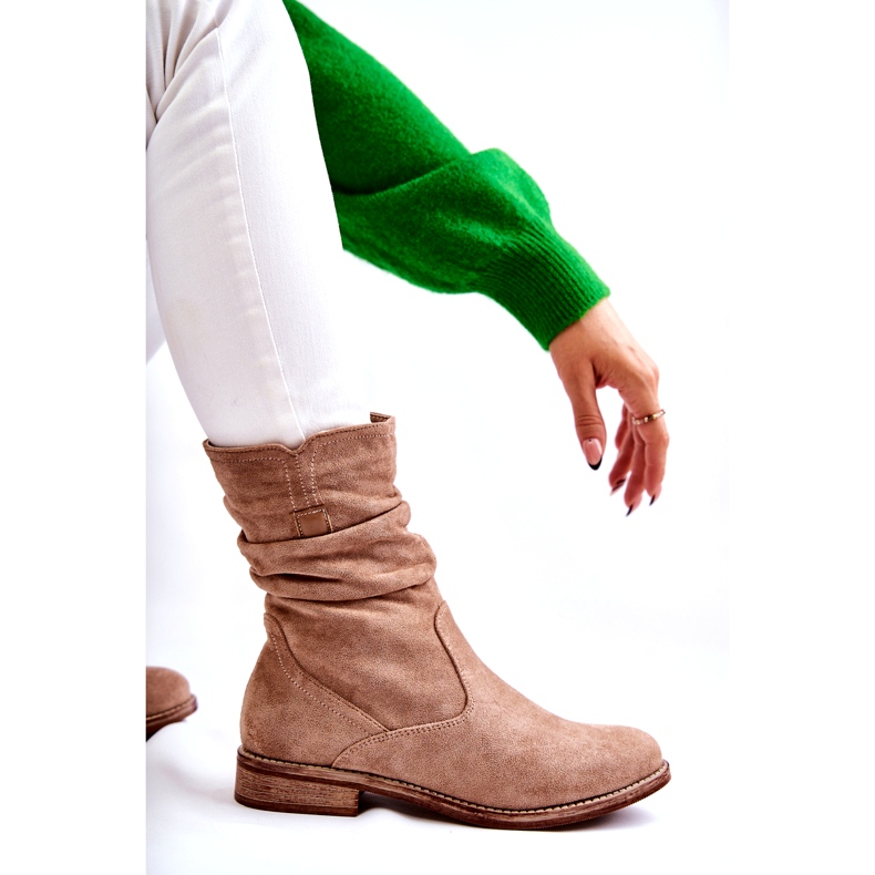 S.Barski Botas Mujer Ante Arrugado Beige Joanne 4