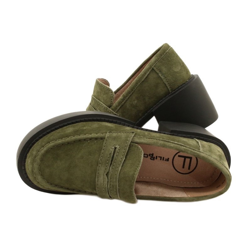 Mocasines de ante de moda Filippo DP4685/23 KH verde 3