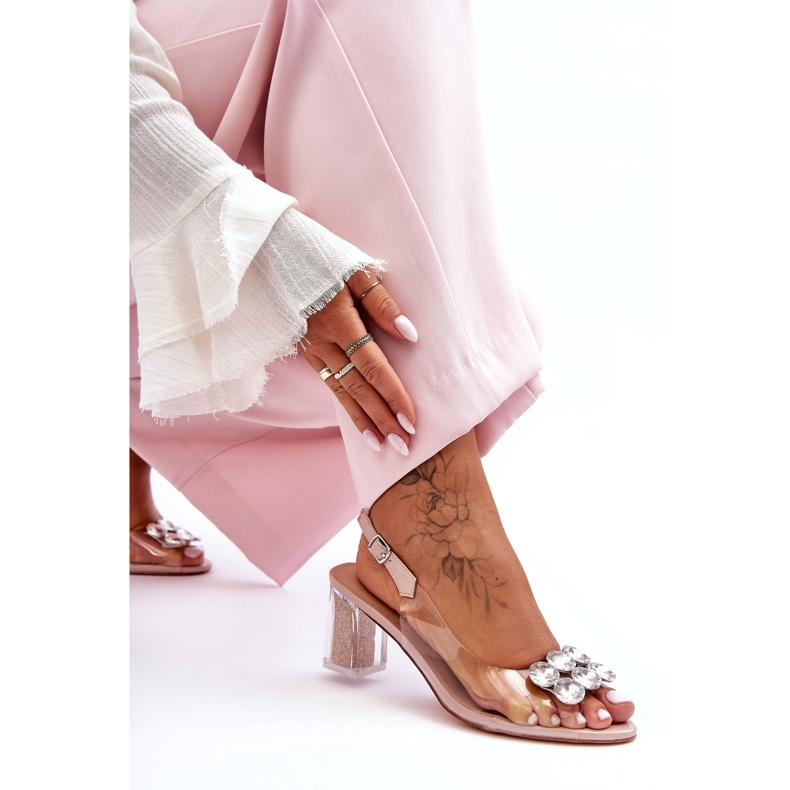 Sandalias Transparentes Con Tacón Rosa S.Barski MR1037-43 4