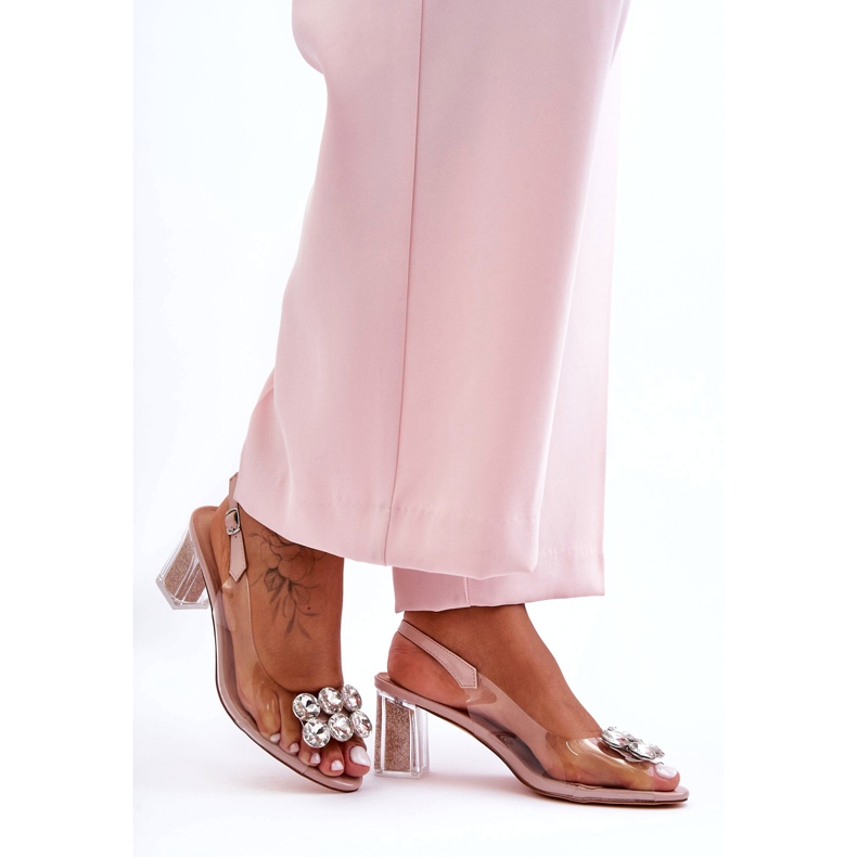 Sandalias Transparentes Con Tacón Rosa S.Barski MR1037-43 6
