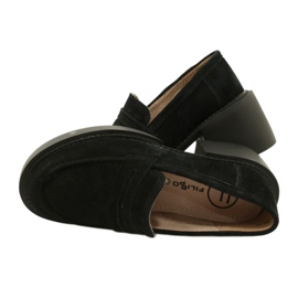 Mocasines de ante de moda Filippo DP4685/23 BK negro 4