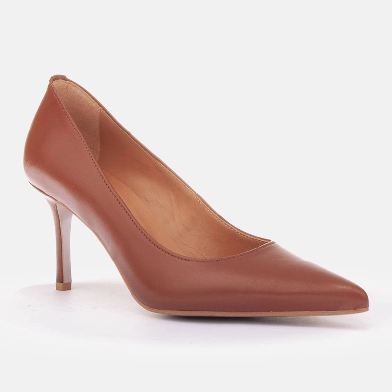 Marco Shoes Tacones de napa marrón 1