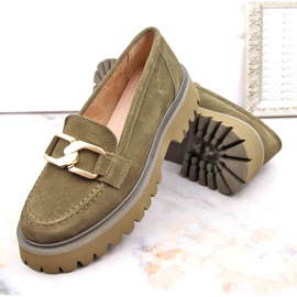 Zapatos de mujer de ante verde con plataforma de Filippo DP4916 4