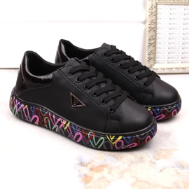 Zapatos de mujer de piel con plataforma negra de colores Filippo DP4480 negro 3