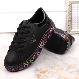 Zapatos de mujer de piel con plataforma negra de colores Filippo DP4480 negro 4