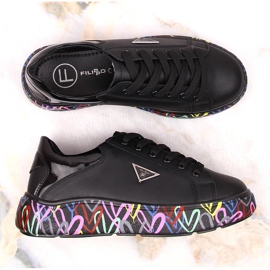 Zapatos de mujer de piel con plataforma negra de colores Filippo DP4480 negro 5