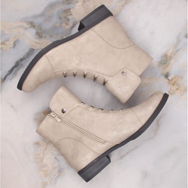 Botines de mujer brillantes y aislantes Jezzi ASA62-16 beige 3