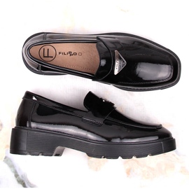 Zapatos slip-on de mujer en charol negro Filippo DP4710 5